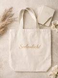 Seelenlicht Canvas-Tasche in Natur mit goldenem Schriftzug